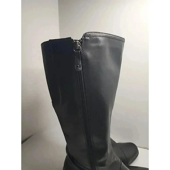 Clarks Bendables Black Leather Riding Boots Womens 8.5 Zipper Heel 38480 - Picture 2 of 16